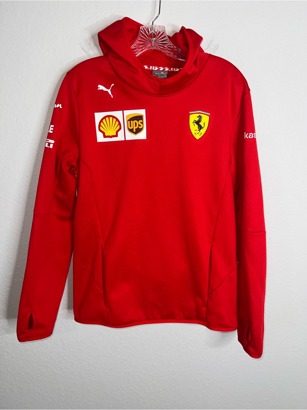 Puma x Scuderia Ferrari Sweater Men Small Red Team Tech Fleece Hoodie F1 KK